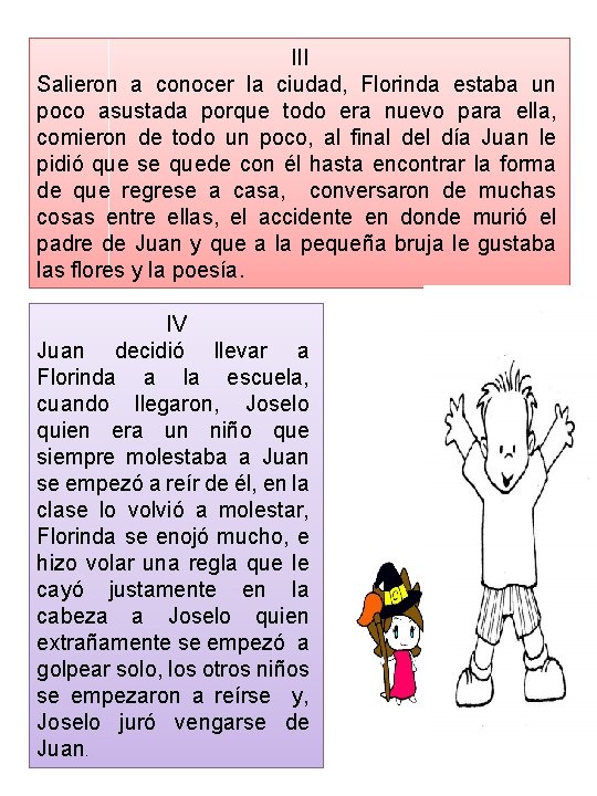 III Salieron a conocer la ciudad, Florinda estaba un poco asustada porque todo era