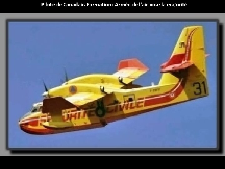 Pilote de Canadair. Formation : Armée de l'air pour la majorité 