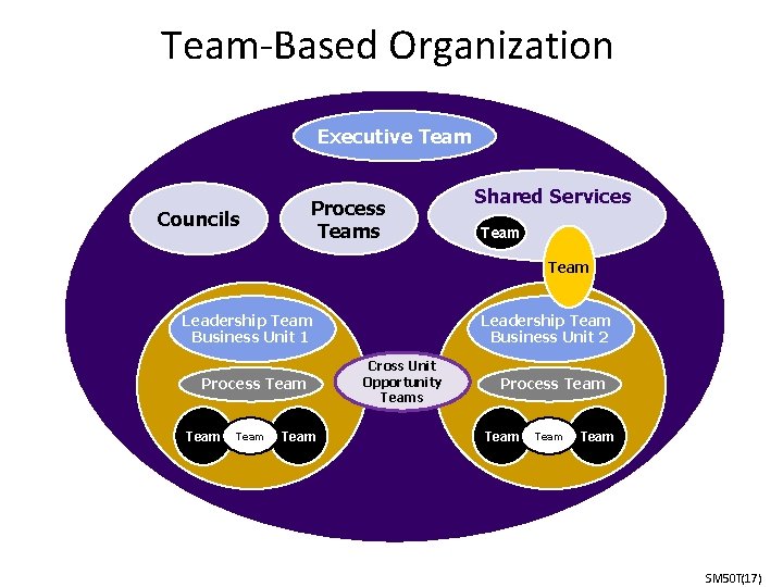 Team-Based Organization Executive Team Process Teams Councils Shared Services Team Leadership Team Business Unit