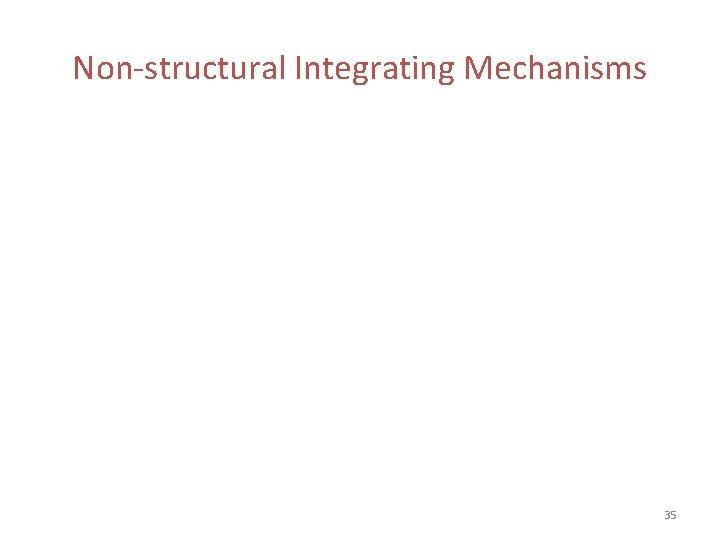 Non-structural Integrating Mechanisms 35 