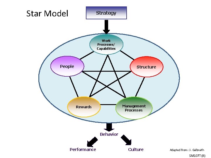 Star Model Strategy Work Processes/ Capabilities People Structure Management Processes Rewards Behavior Performance Culture