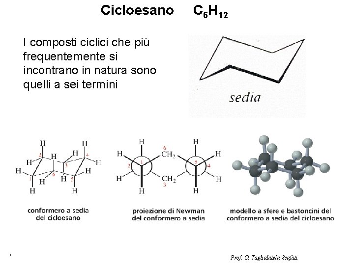 Cicloesano C 6 H 12 I composti ciclici che più frequentemente si incontrano in