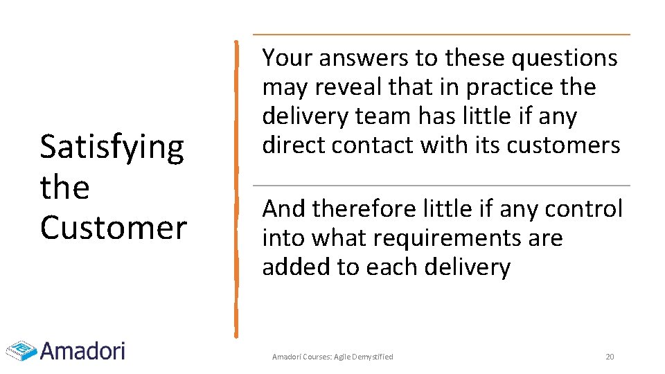 Satisfying the Customer Your answers to these questions may reveal that in practice the Satisfying the Customer Your answers to these questions may reveal that in practice the