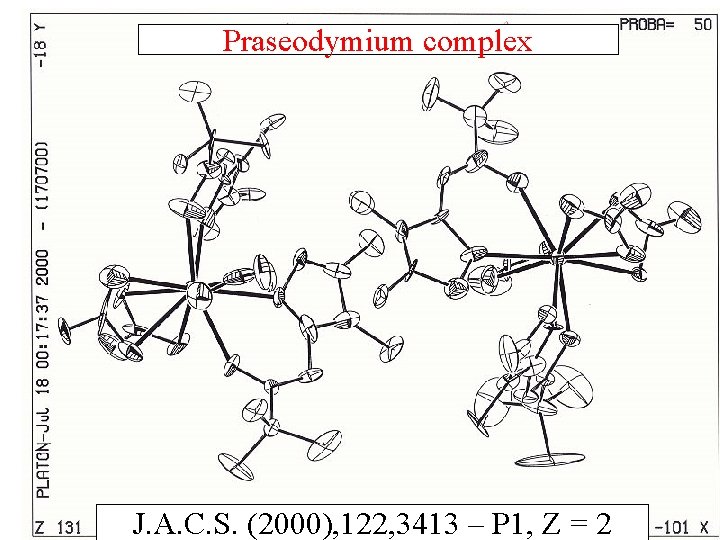 Praseodymium complex J. A. C. S. (2000), 122, 3413 – P 1, Z =