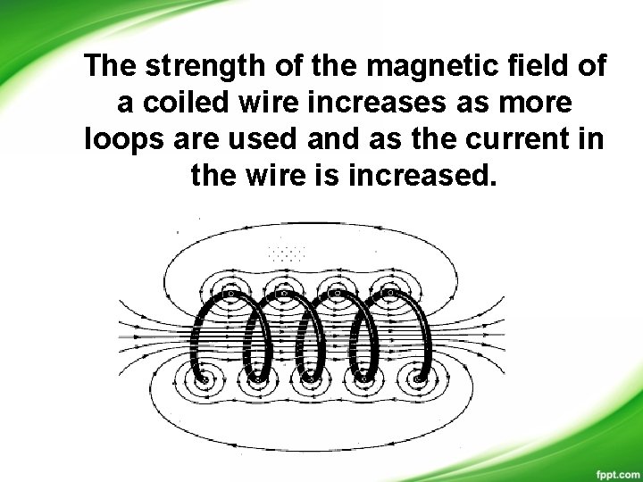 The strength of the magnetic field of a coiled wire increases as more loops