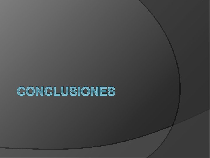 CONCLUSIONES CONCLUSIONES