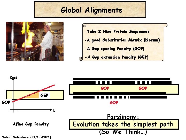 Global Alignments -Take 2 Nice Protein Sequences -A good Substitution Matrix (blosum) -A Gap