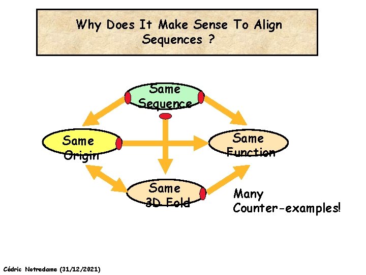 Why Does It Make Sense To Align Sequences ? Same Sequence Same Function Same