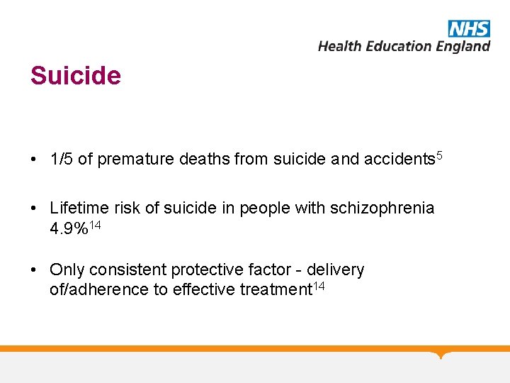 Suicide • 1/5 of premature deaths from suicide and accidents 5 • Lifetime risk