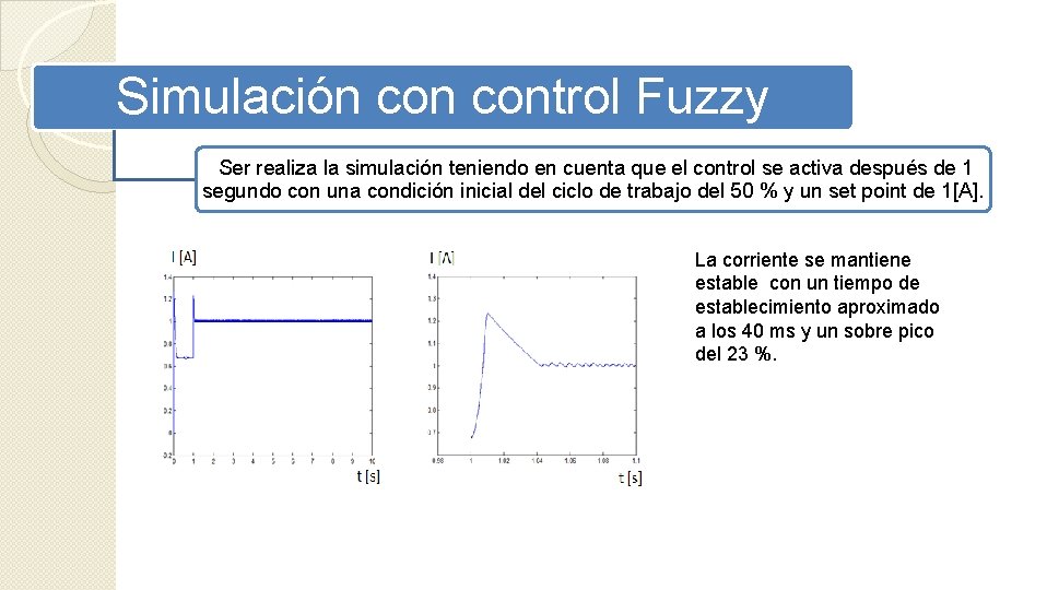 Simulación control Fuzzy Ser realiza la simulación teniendo en cuenta que el control se
