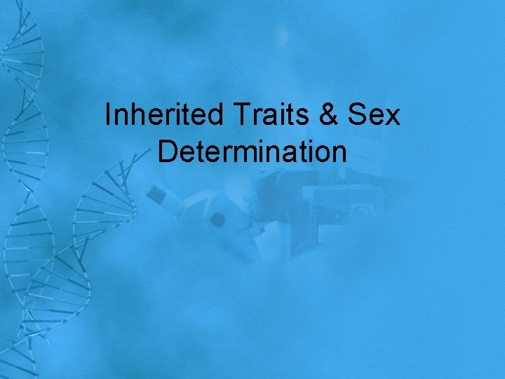 Inherited Traits & Sex Determination 