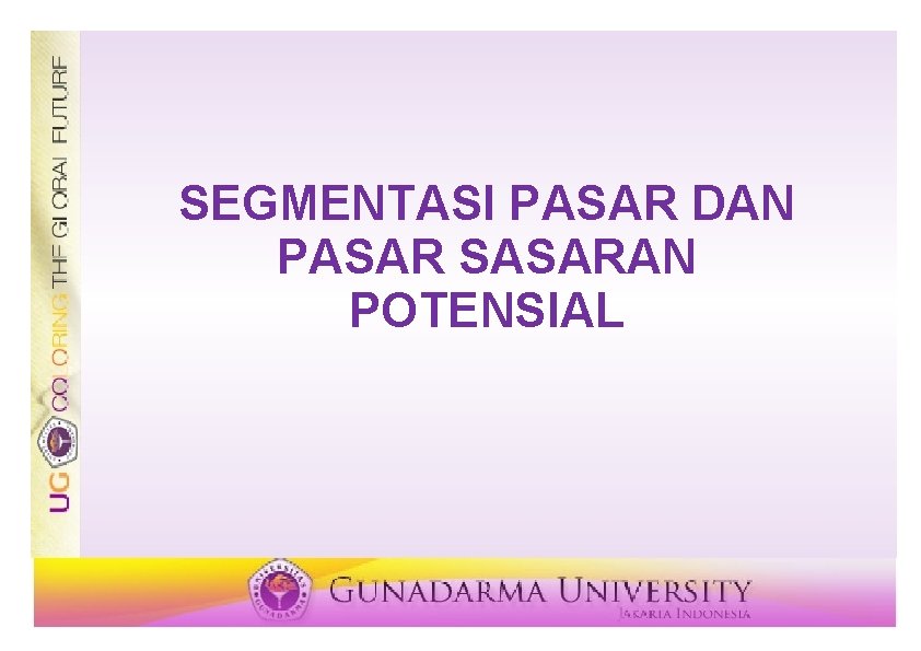 SEGMENTASI PASAR DAN PASAR SASARAN POTENSIAL 