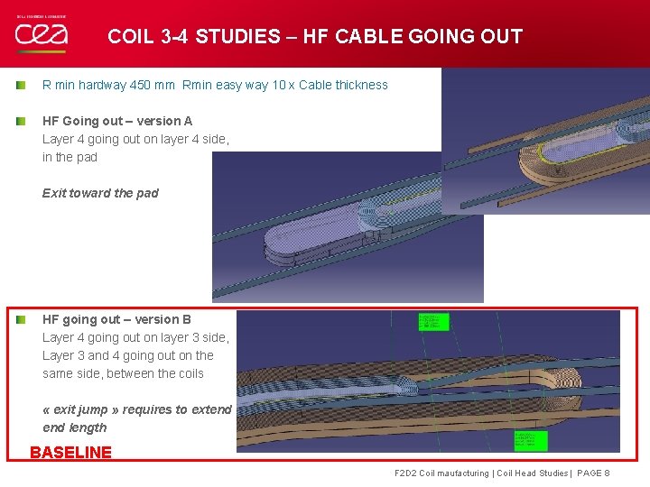COIL 3 -4 STUDIES – HF CABLE GOING OUT R min hardway 450 mm