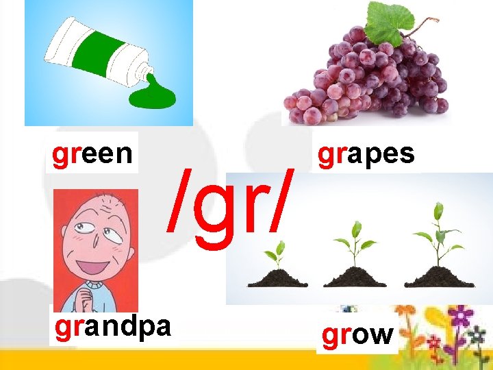 green /gr/ grandpa grapes grow 