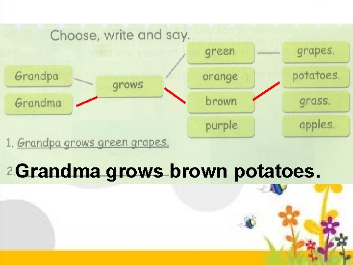 Grandma grows brown potatoes. 