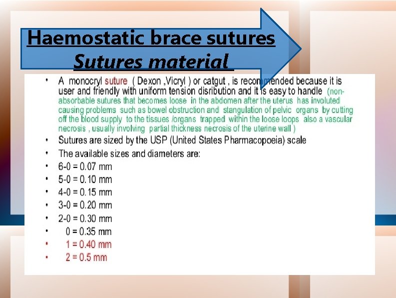 Haemostatic brace sutures Sutures material 