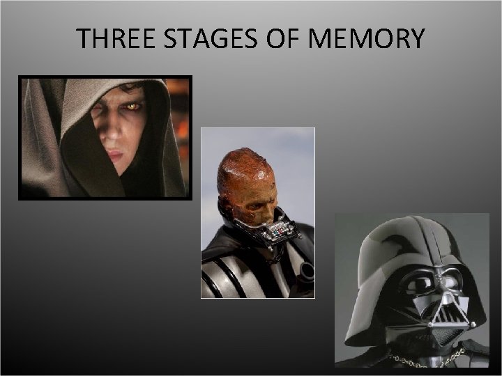 THREE STAGES OF MEMORY 