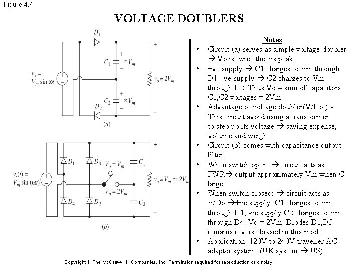 Figure 4. 7 VOLTAGE DOUBLERS • • Notes Circuit (a) serves as simple voltage