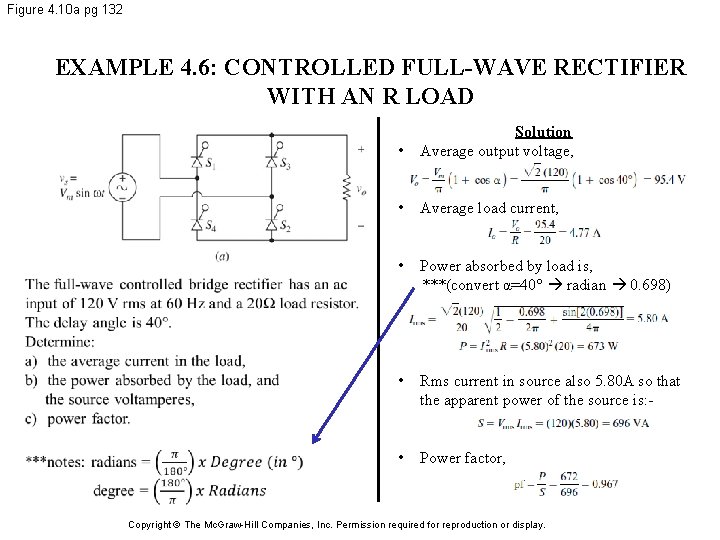 Figure 4. 10 a pg 132 EXAMPLE 4. 6: CONTROLLED FULL-WAVE RECTIFIER WITH AN