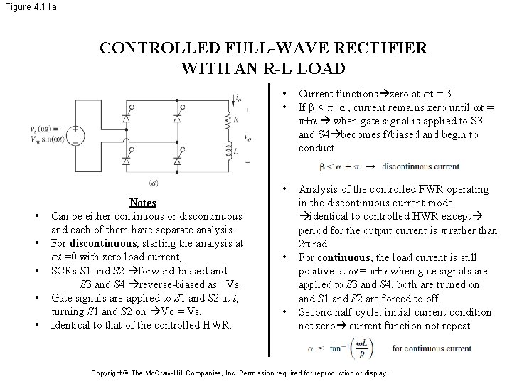 Figure 4. 11 a CONTROLLED FULL-WAVE RECTIFIER WITH AN R-L LOAD • • •