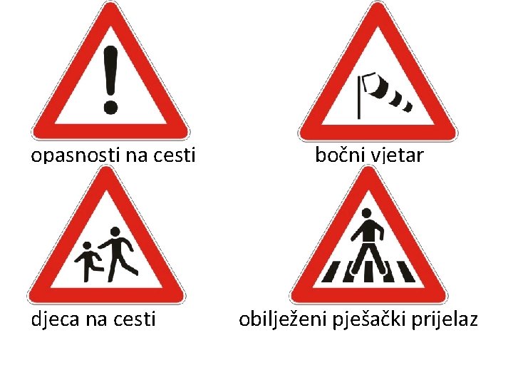 opasnosti na cesti djeca na cesti bočni vjetar obilježeni pješački prijelaz 