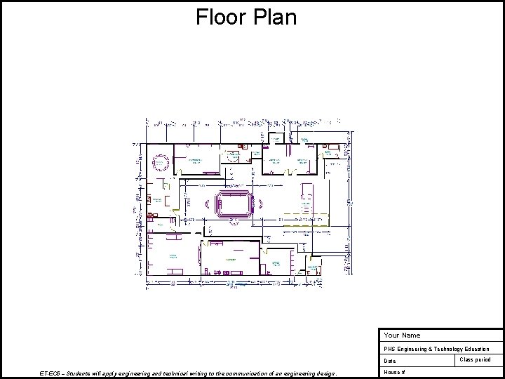 Floor Plan Your Name PHS Engineering & Technology Education Date ET-EC 5 – Students