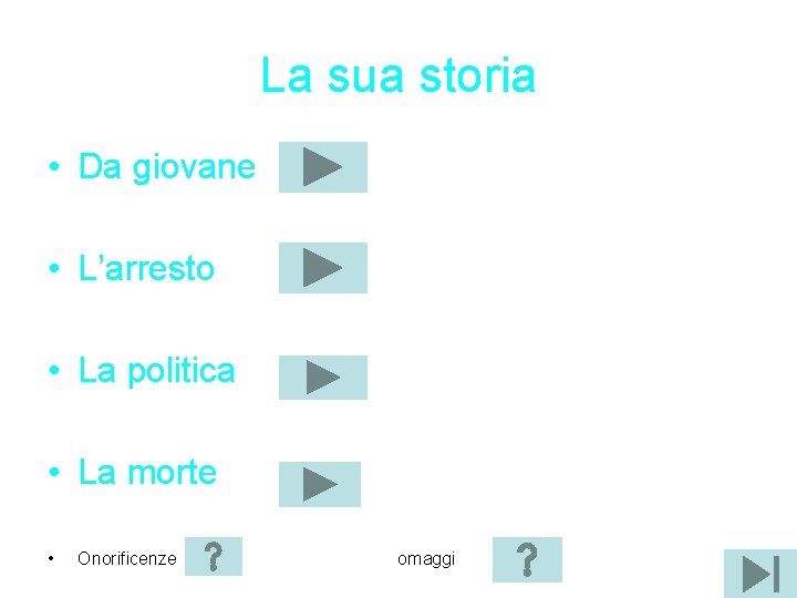 La sua storia • Da giovane • L’arresto • La politica • La morte