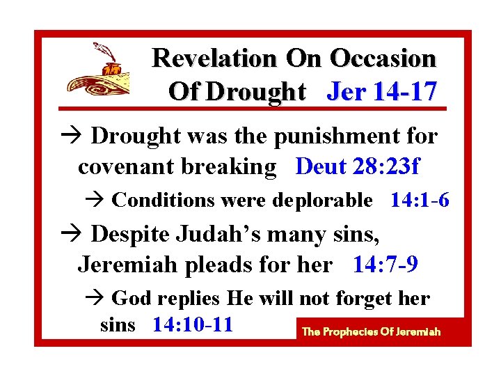 Revelation On Occasion Of Drought Jer 14 -17 à Drought was the punishment for