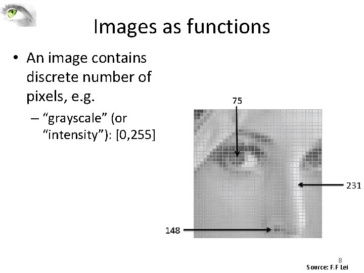 Images as functions • An image contains discrete number of pixels, e. g. – Images as functions • An image contains discrete number of pixels, e. g. –