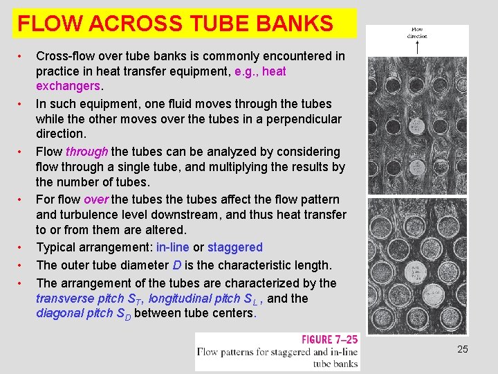 FLOW ACROSS TUBE BANKS • • Cross-flow over tube banks is commonly encountered in