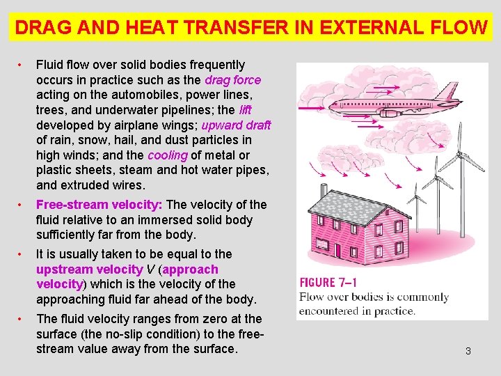 DRAG AND HEAT TRANSFER IN EXTERNAL FLOW • Fluid flow over solid bodies frequently