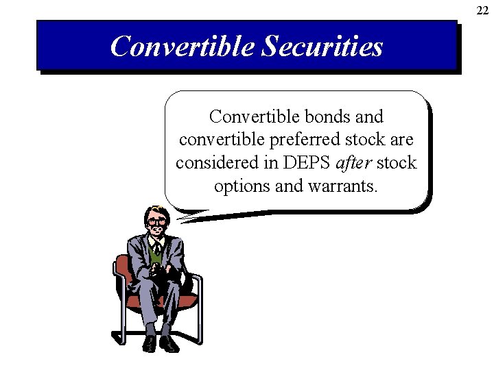 22 Convertible Securities Convertible bonds and convertible preferred stock are considered in DEPS after