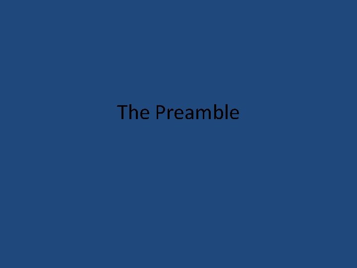 The Preamble 