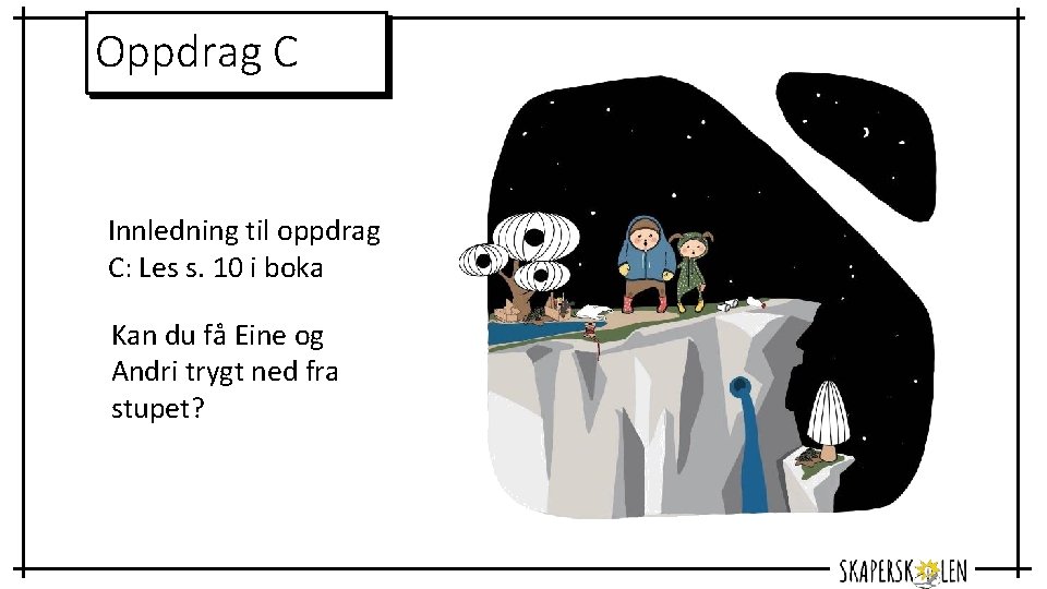Oppdrag C Innledning til oppdrag C: Les s. 10 i boka Kan du få
