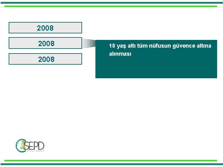 2008 18 yaş altı tüm nüfusun güvence altına alınması 2008 18 yaş altı tüm nüfusun güvence altına alınması