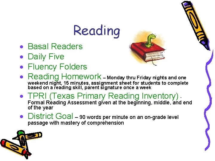 Reading · · Basal Readers Daily Five Fluency Folders Reading Homework – Monday thru