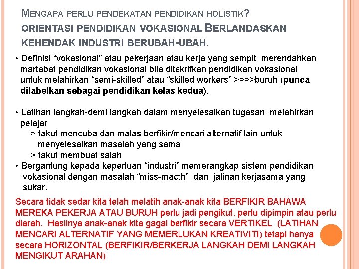 Jabatan Pendidikan Teknikal Dan Kejuruteraan Fakulti Pendidikan Holistic