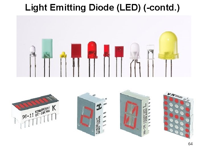 Light Emitting Diode (LED) (-contd. ) 64 Light Emitting Diode (LED) (-contd. ) 64