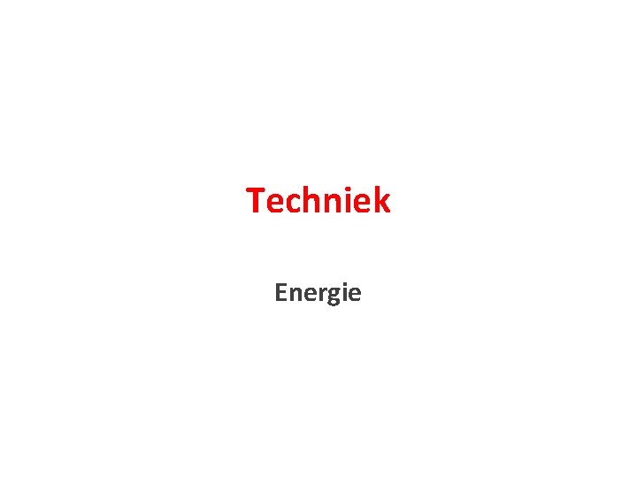 Techniek Energie 
