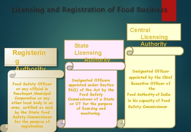 Registerin g Authority Food Safety Officer or any official in Panchayat, Municipal Corporation or