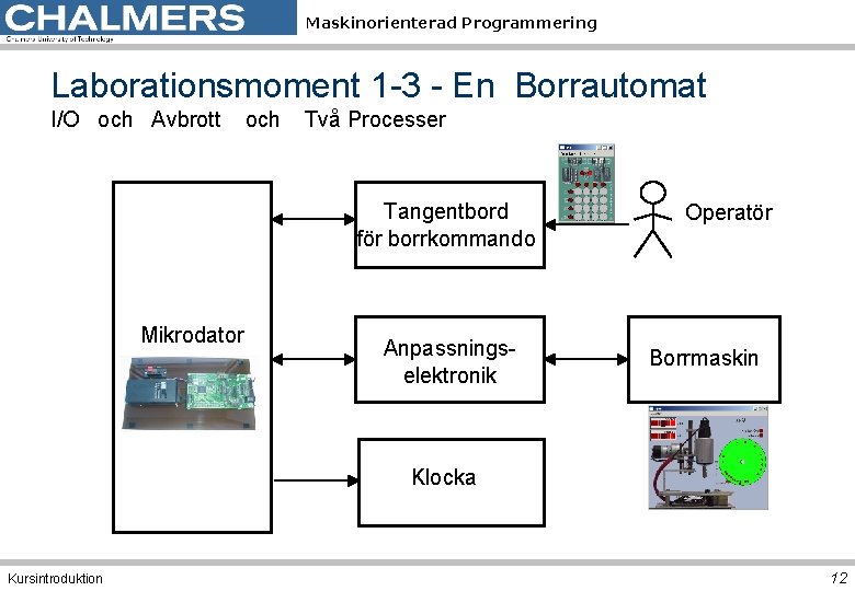 Maskinorienterad Programmering Laborationsmoment 1 -3 - En Borrautomat I/O och Avbrott och Två Processer