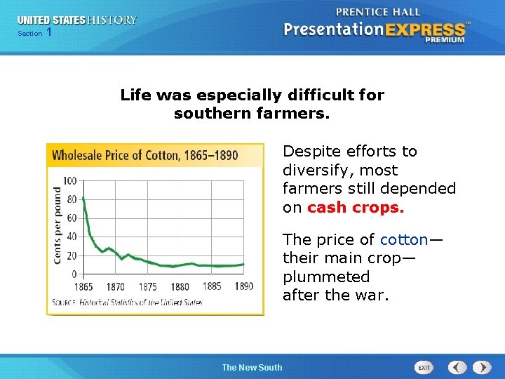 Chapter Section 1 25 Section 1 Life was especially difficult for southern farmers. Despite