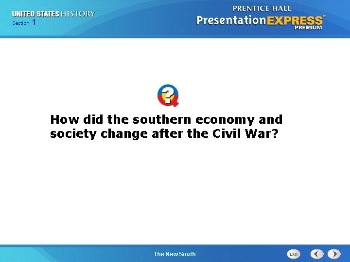 Chapter Section 1 25 Section 1 How did the southern economy and society change