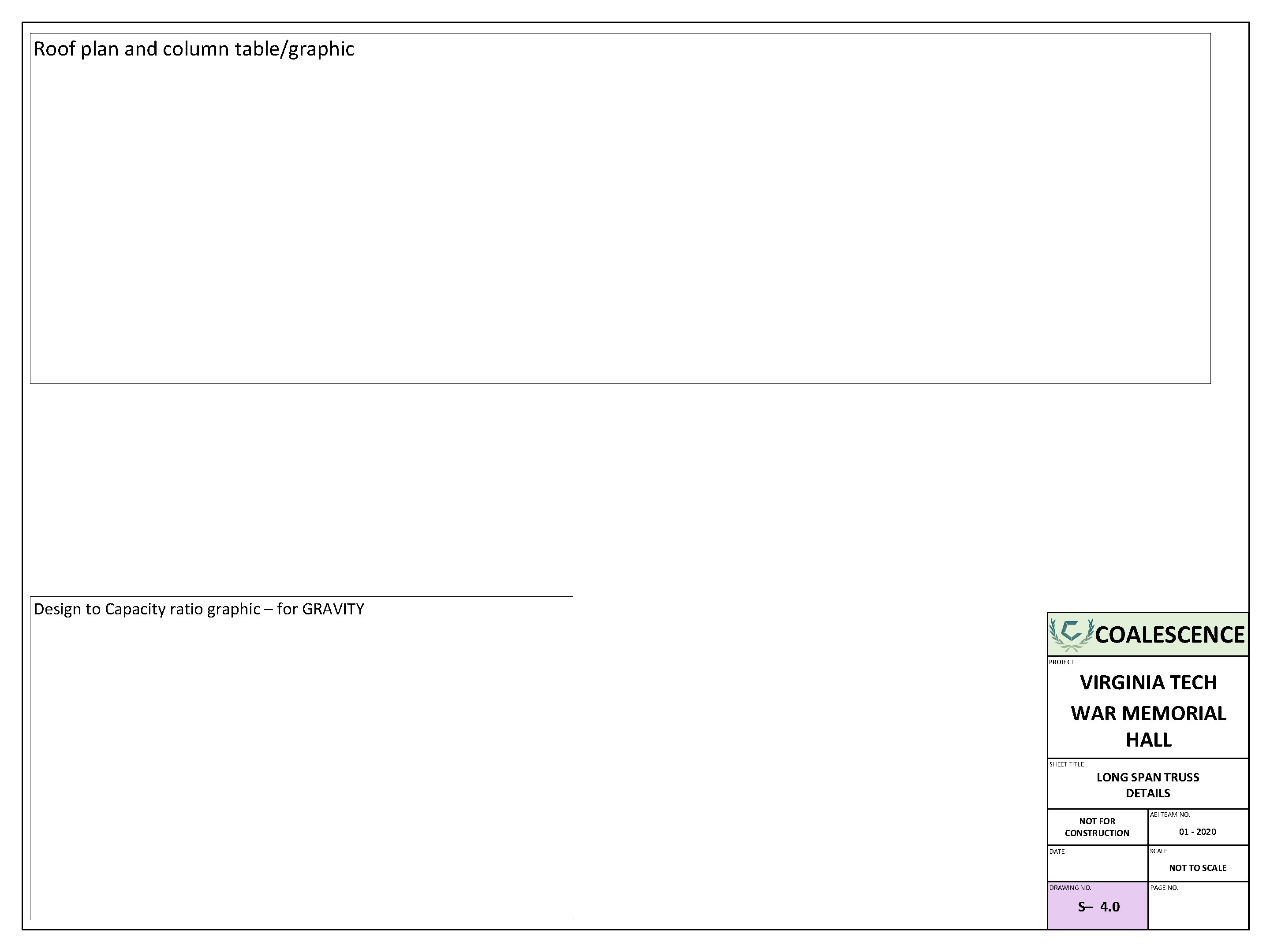 Roof plan and column table/graphic Design to Capacity ratio graphic – for GRAVITY COALESCENCE