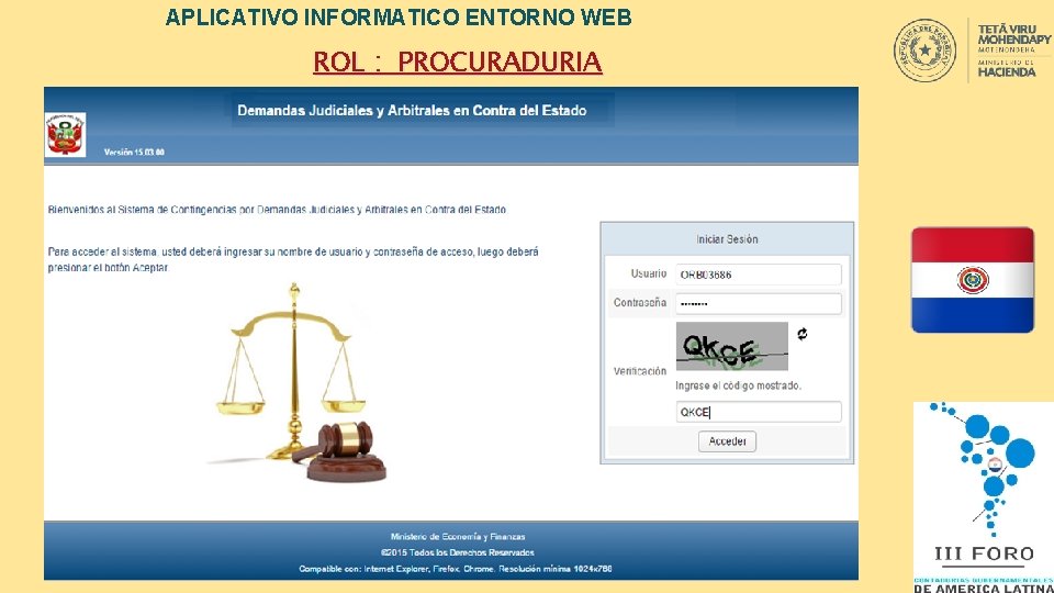 APLICATIVO INFORMATICO ENTORNO WEB ROL : PROCURADURIA 