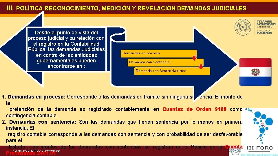 III. POLÍTICA RECONOCIMIENTO, MEDICIÓN Y REVELACIÓN DEMANDAS JUDICIALES Desde el punto de vista del