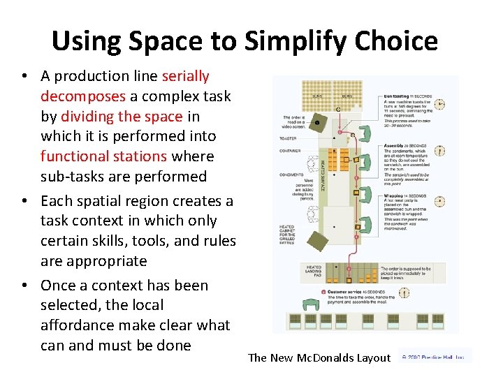 Using Space to Simplify Choice • A production line serially decomposes a complex task