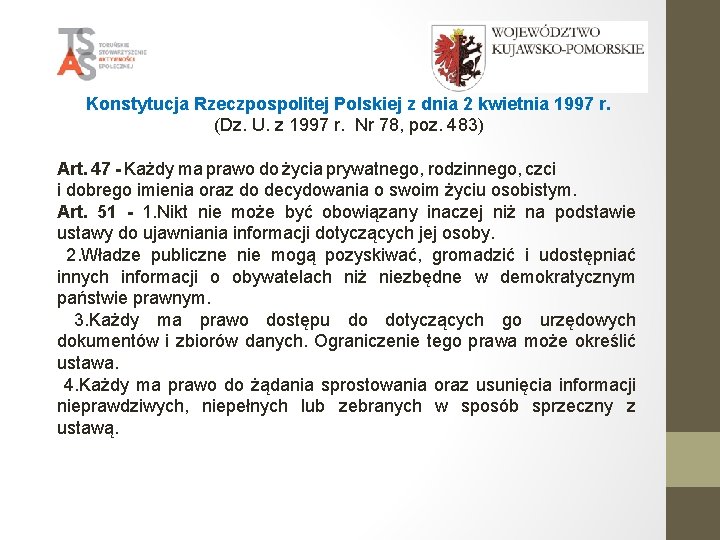 Konstytucja Rzeczpospolitej Polskiej z dnia 2 kwietnia 1997 r. (Dz. U. z 1997 r.