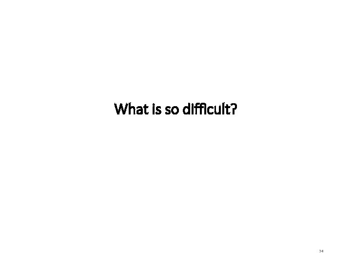 What is so difficult? 34 