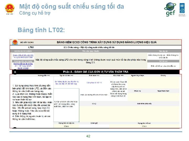 Mật độ công suất chiếu sáng tối đa Công cụ hỗ trợ Bảng tính